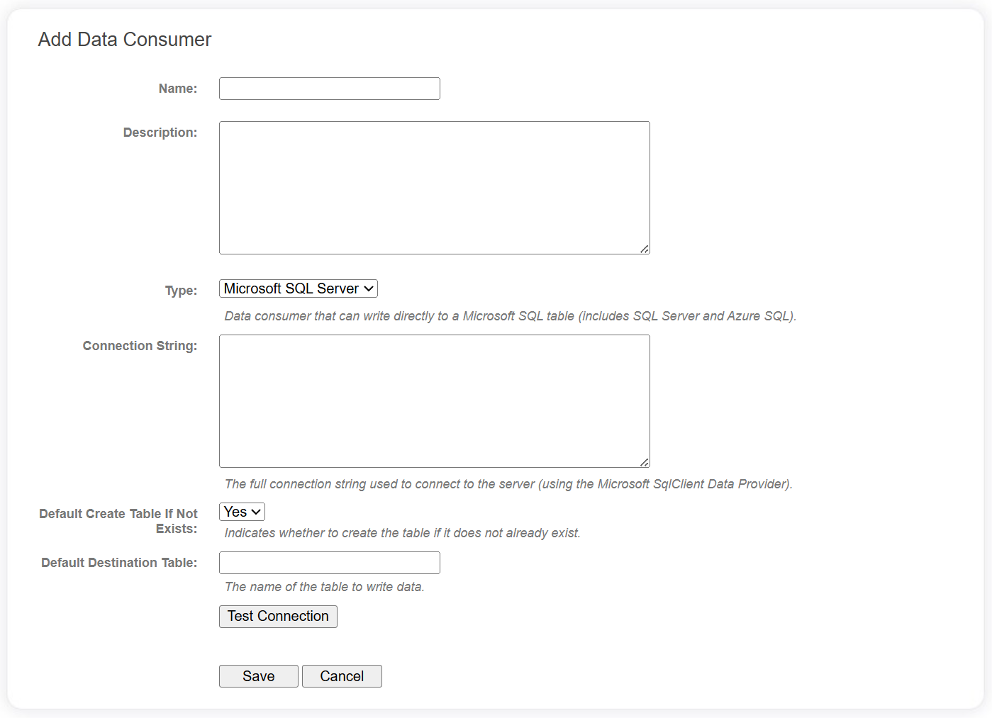 Add Data Consumer