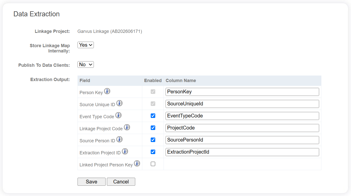 Extraction Config