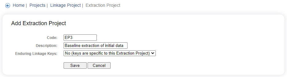 Add Extraction Project