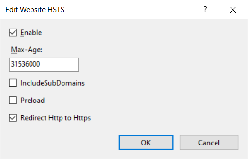 IIS - HSTS settings