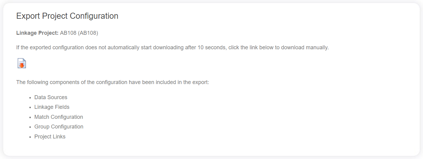 Linkage Project Export Download