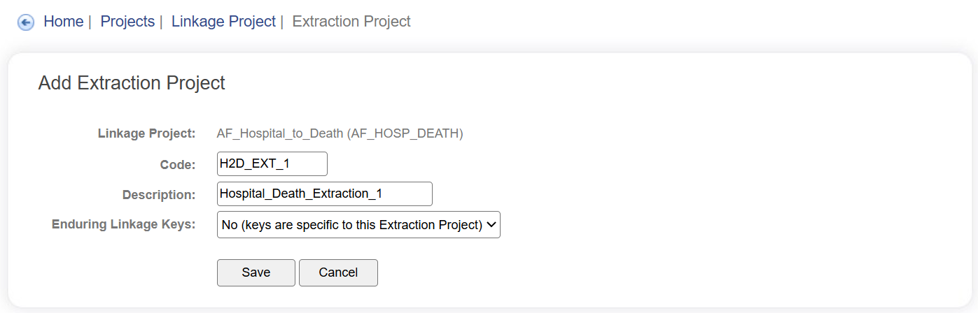 Add Extraction Project