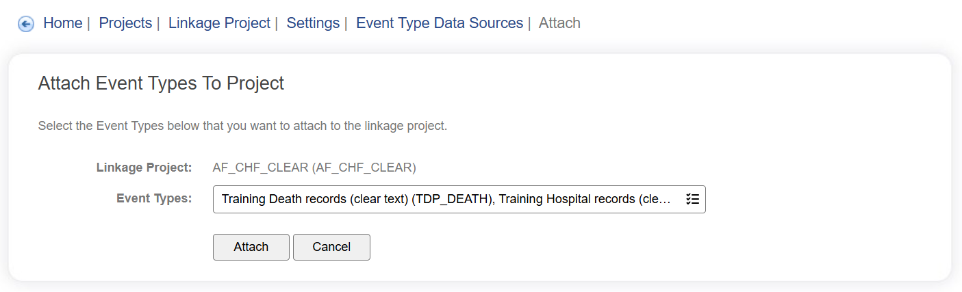 Attach Event Types
