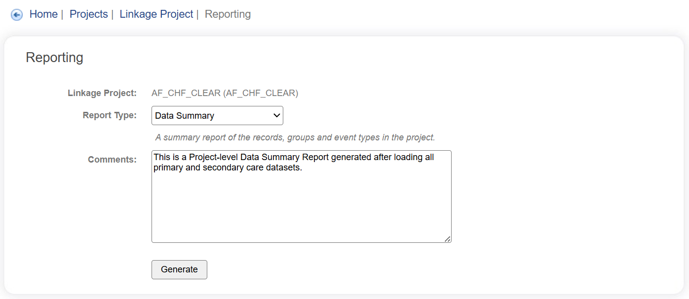 Data Summary Report