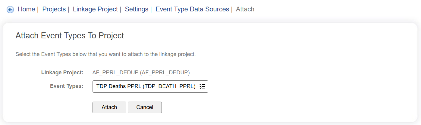 Attach Event Type