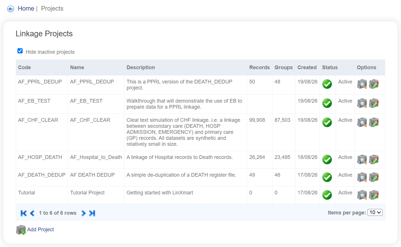 List Projects